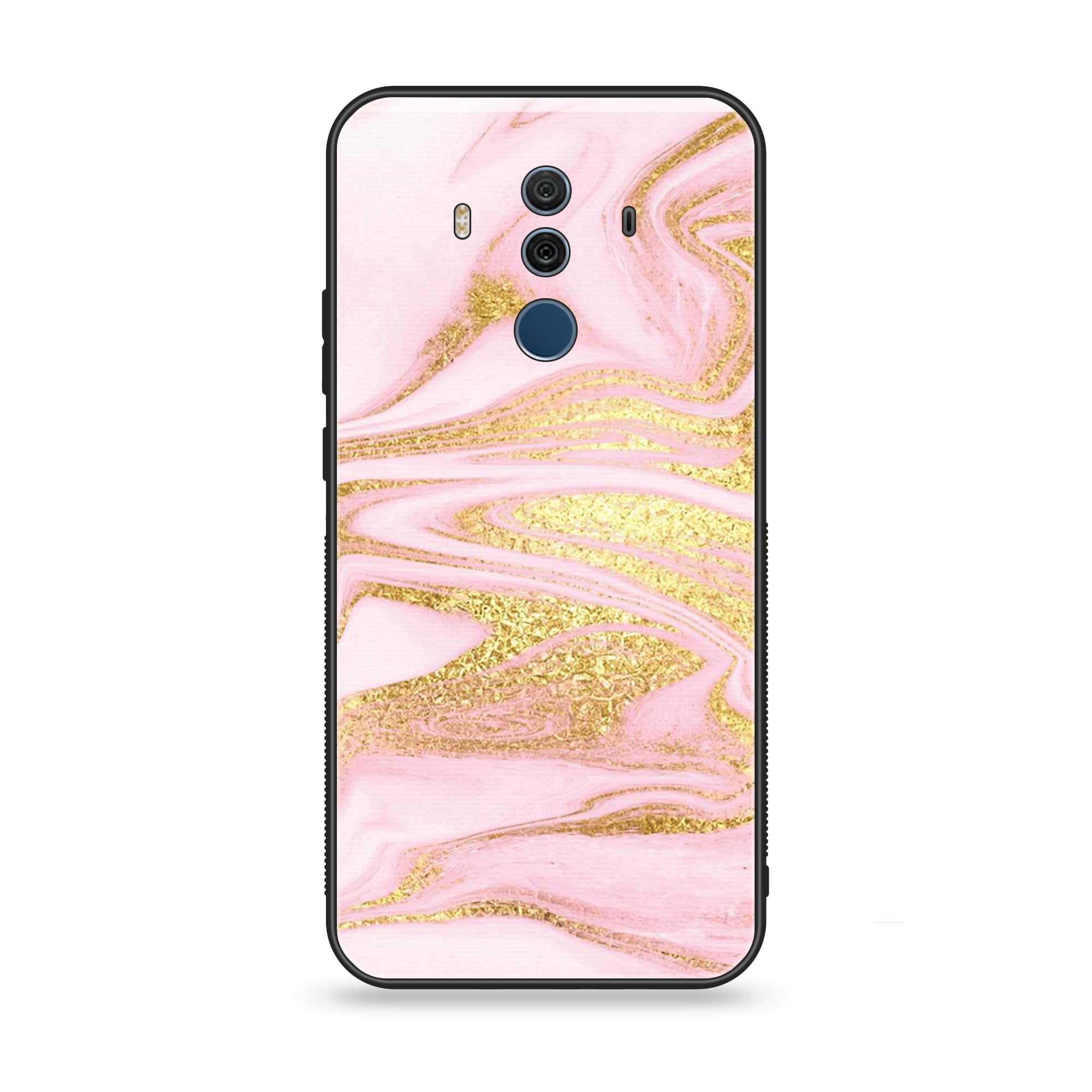 Huawei Mate 10 Pro - Pink Marble Design 10 - Premium Printed Glass soft Bumper shock Proof Case CS-43314
