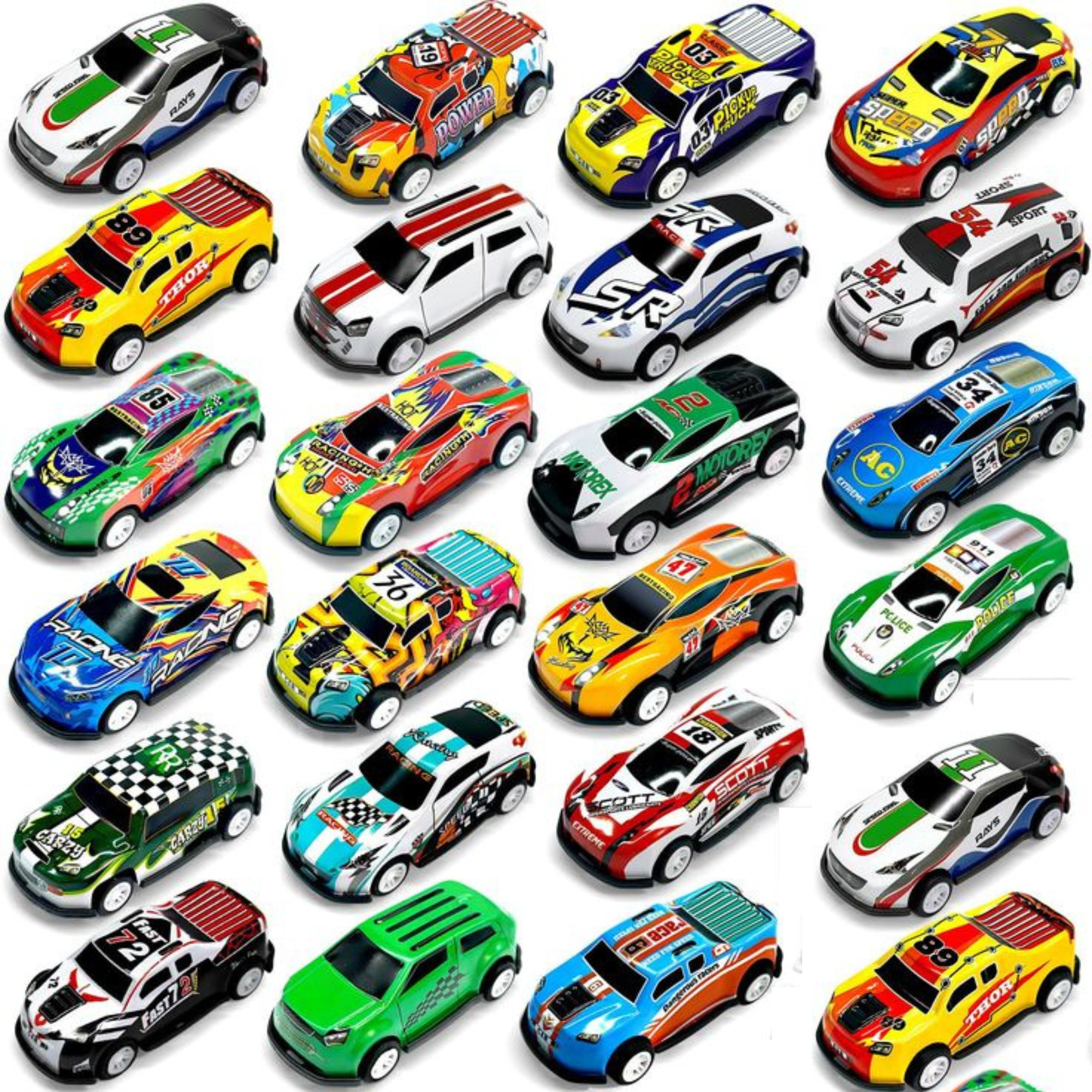 20 Pcs Diecast Metal Toy Car Set for Kids