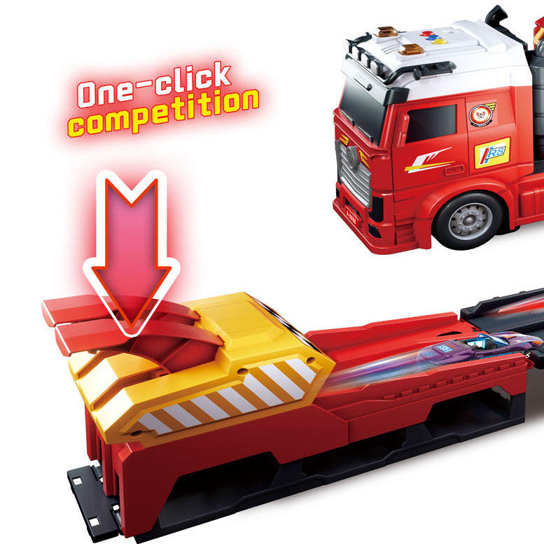 113cm Deformation Catapult Car Launching Truck - 4Pcs Alloy Cars