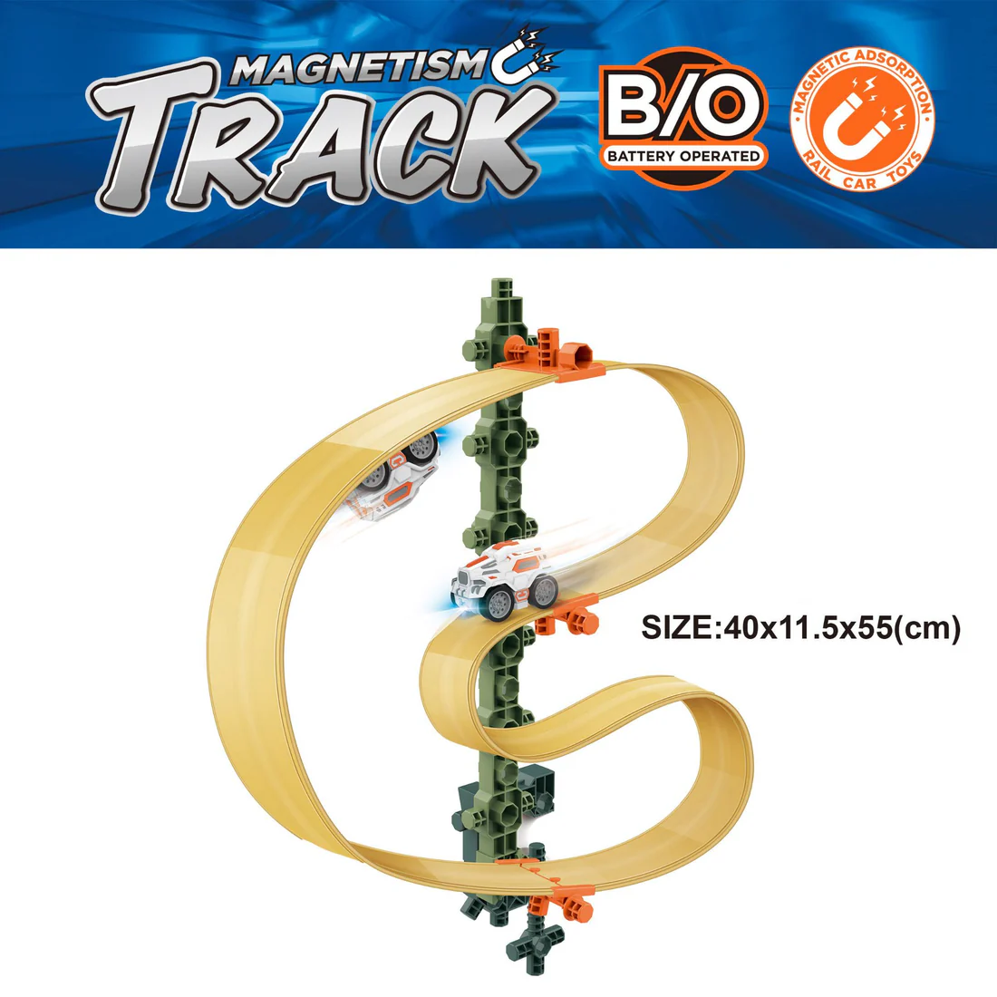 14Pcs DIY Kids Magnetic Flexible Car Track Set