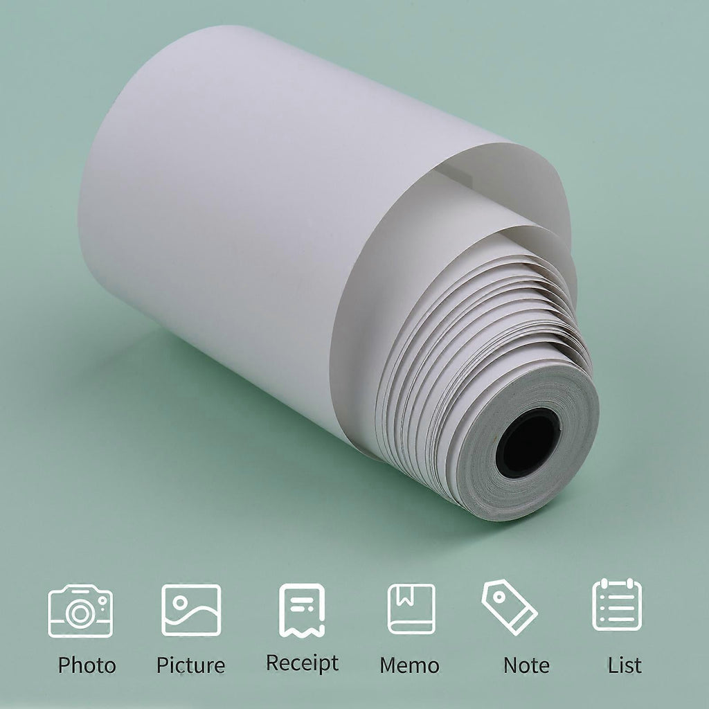 5Pcs Thermal Printer White Paper Rolls