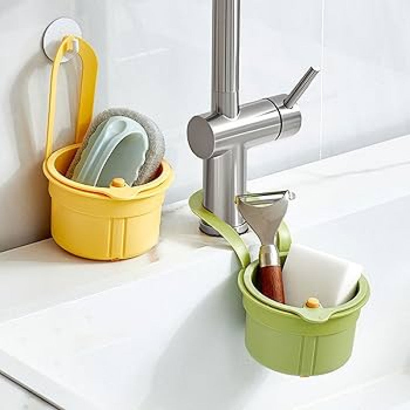 2 in 1 Sink Drain Basket Faucet Hanging Filter Bag