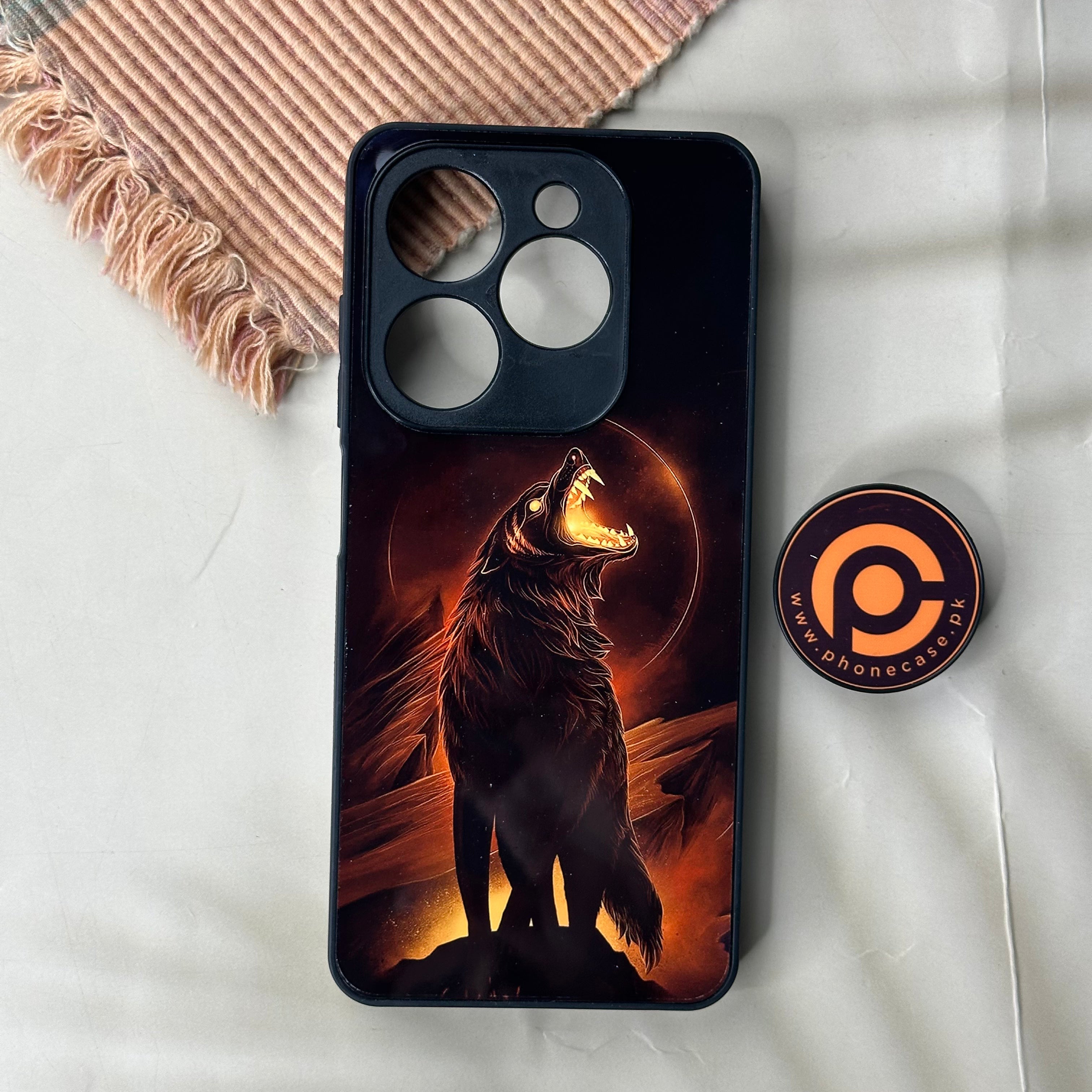 Infinix Hot 40i - Wolf Design 6 - Premium Metal Printed soft Bumper shock Proof Case CS-43455