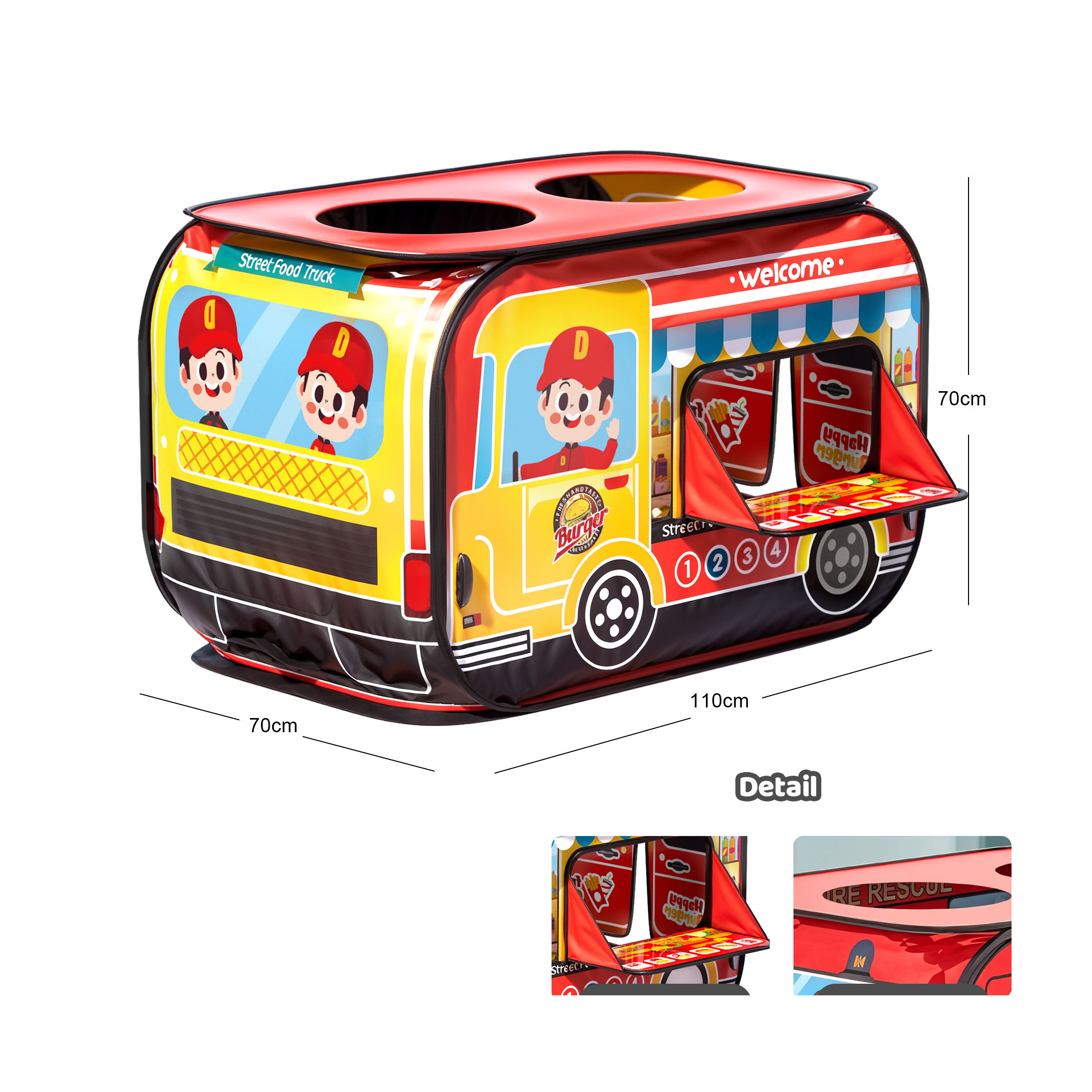 Foldable Kids Street Food Truck Design Tent House