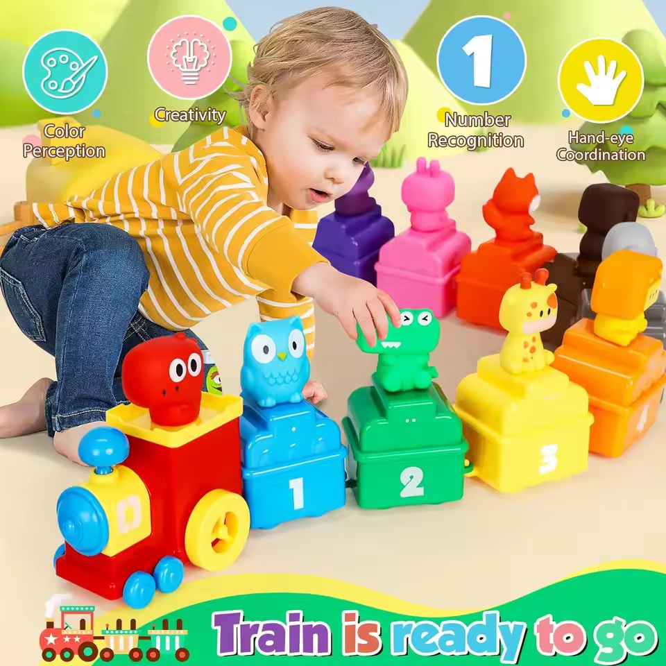 20Pcs Montessori Digital Animal Train Adventure