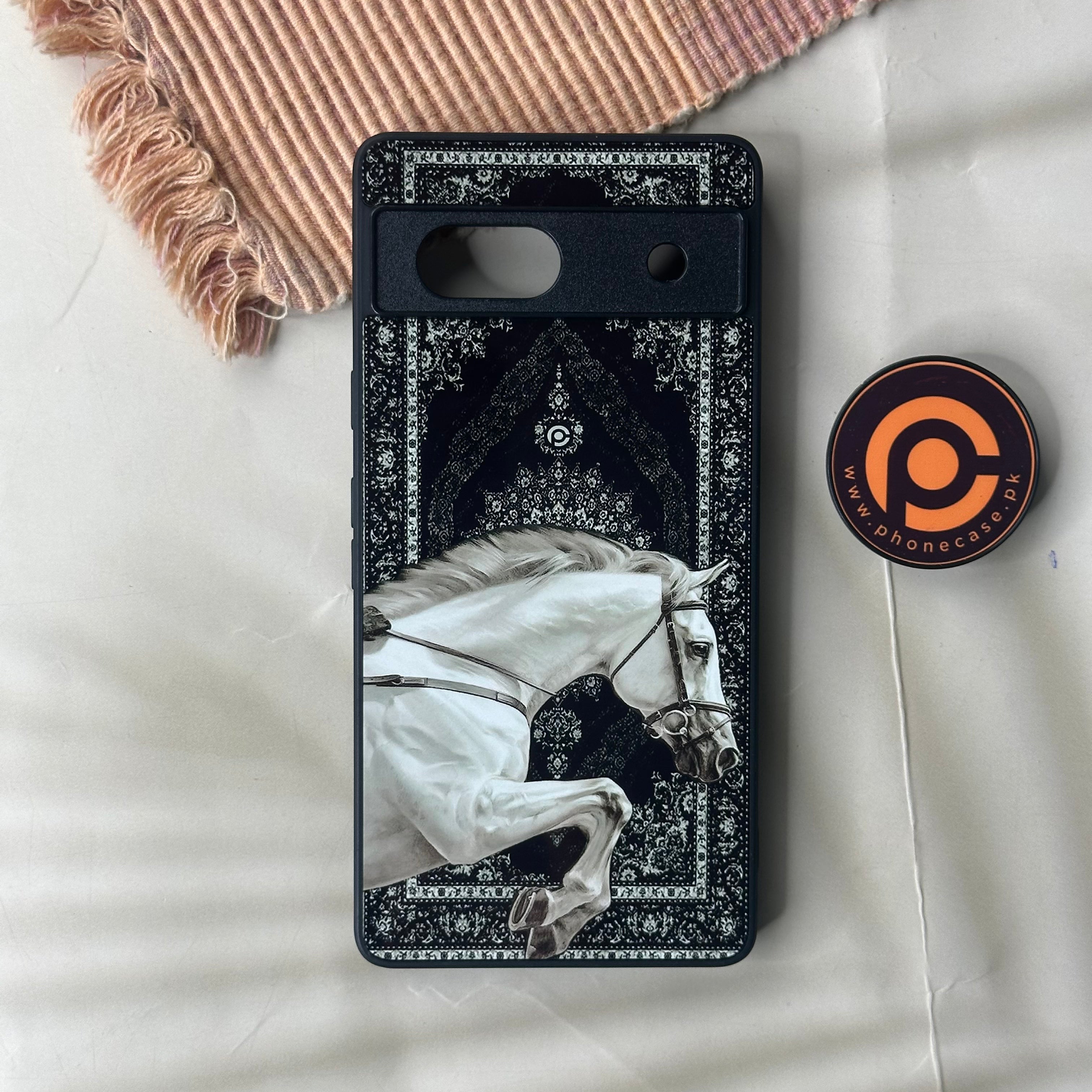 Google Pixel 7a - Persian Calligraphy Art 54 - Royal Ash Stallion - Premium Printed soft Bumper Shock Proof Case CS-43491