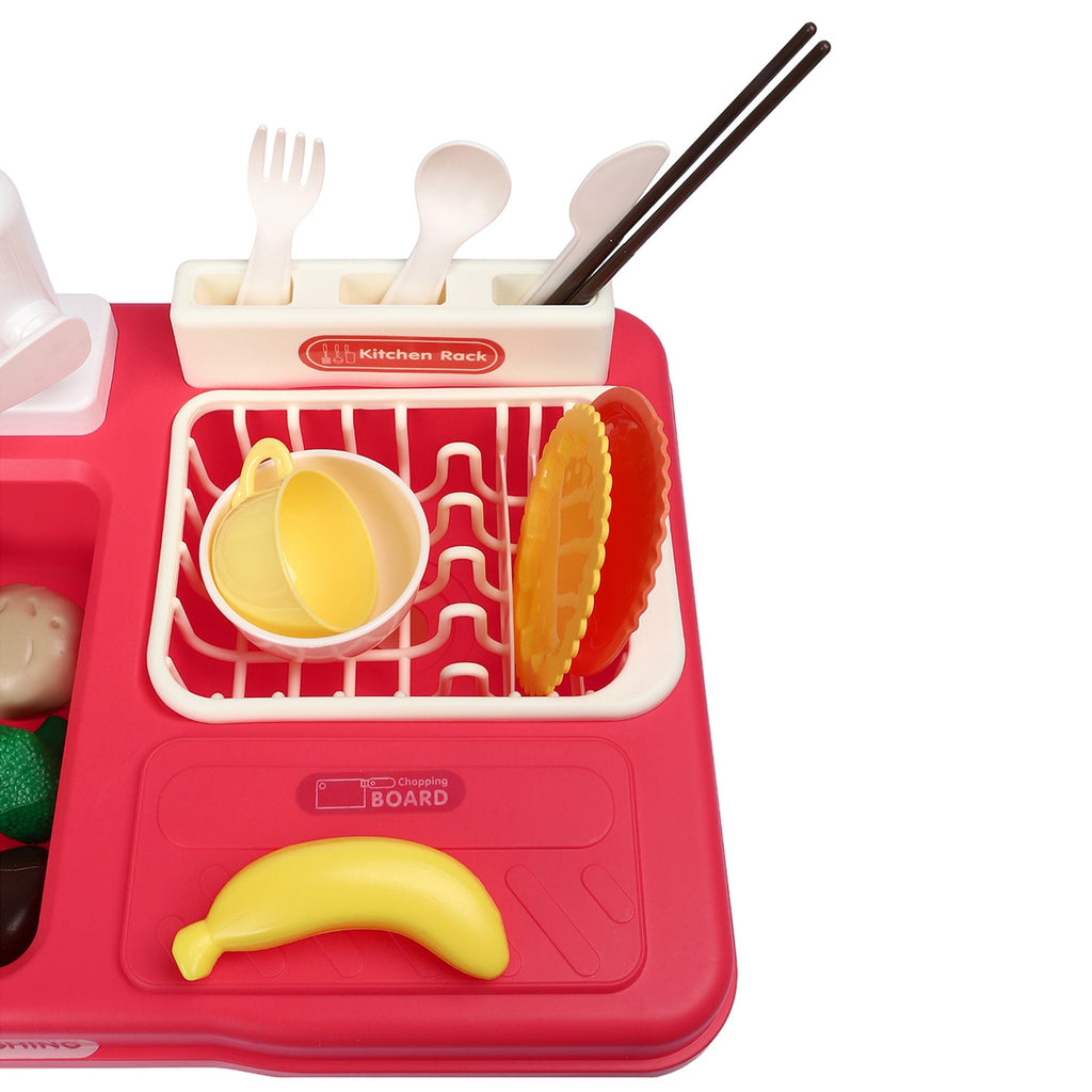 23Pcs Electric Pretend Play Pumping Water Kitchen Sink