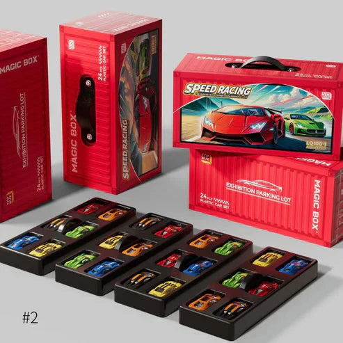 24Pcs Mini ABS Inertial Container Box Cars Set