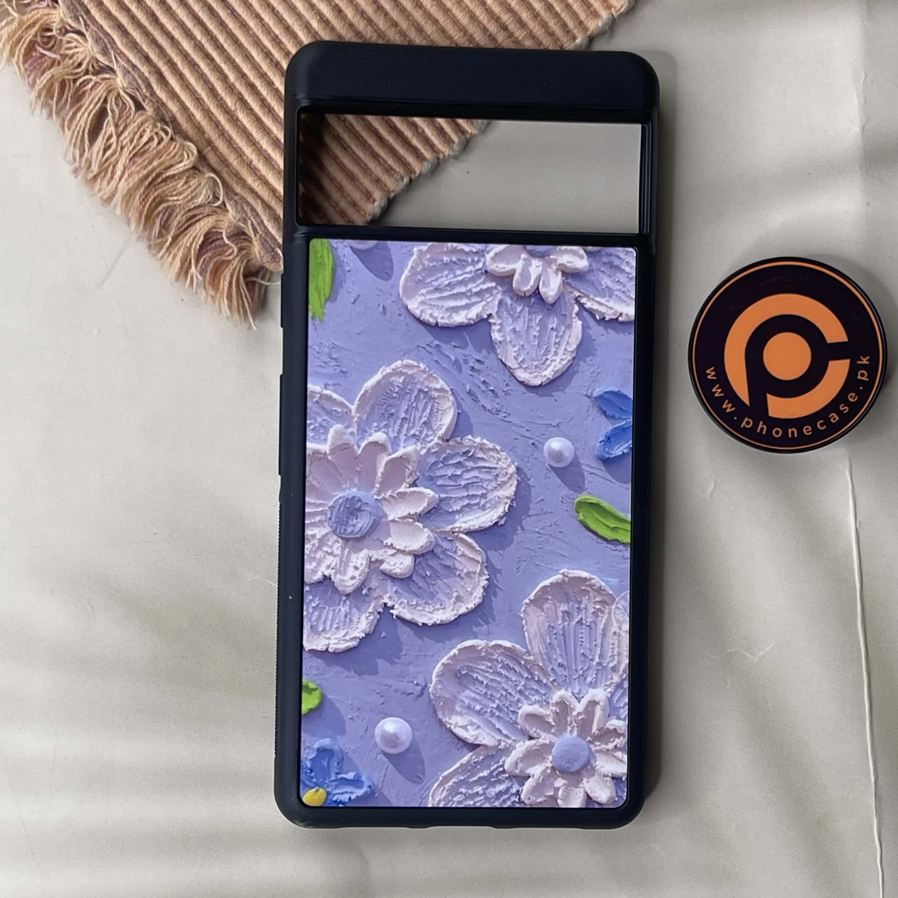 Google Pixel 7 - Lavender Blossom - Premium Metal Printed soft Bumper Shock Proof Case CS-43273