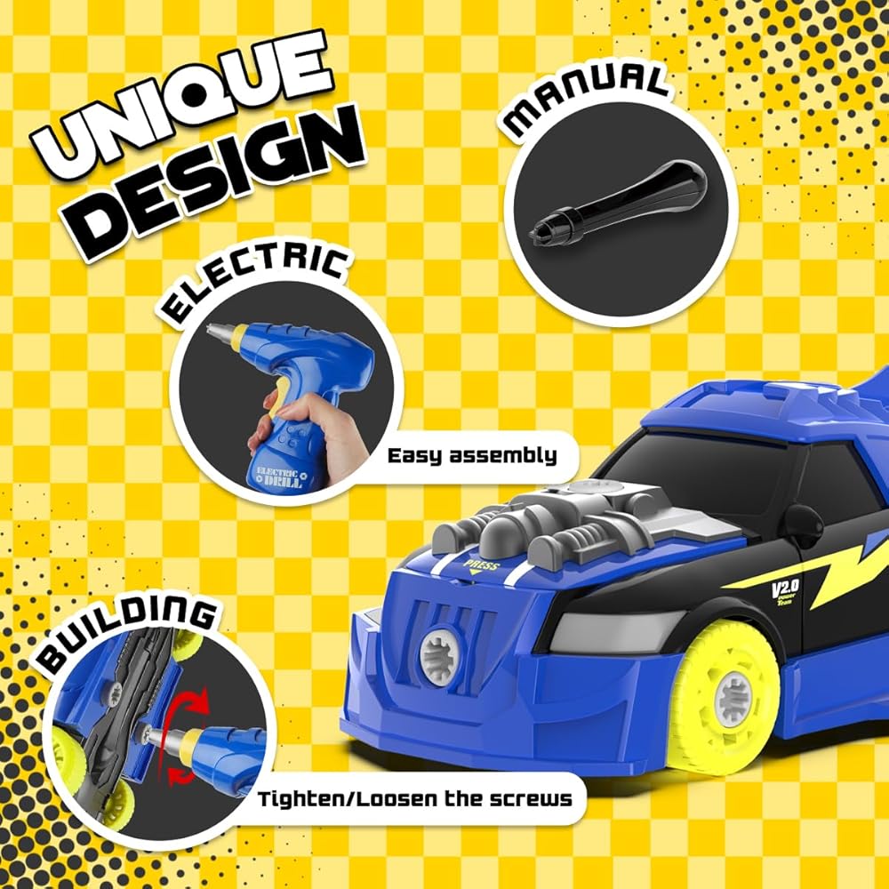 24+Pcs DIY Modified Screw Car With Electric Drill