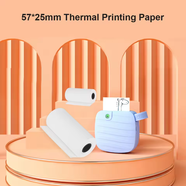 5Pcs Thermal Printer White Paper Rolls