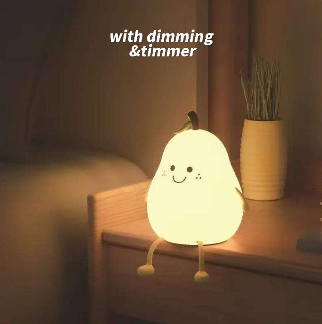 Rechargeable & Touchable Cute Pear Shape Silicon Table Lamp