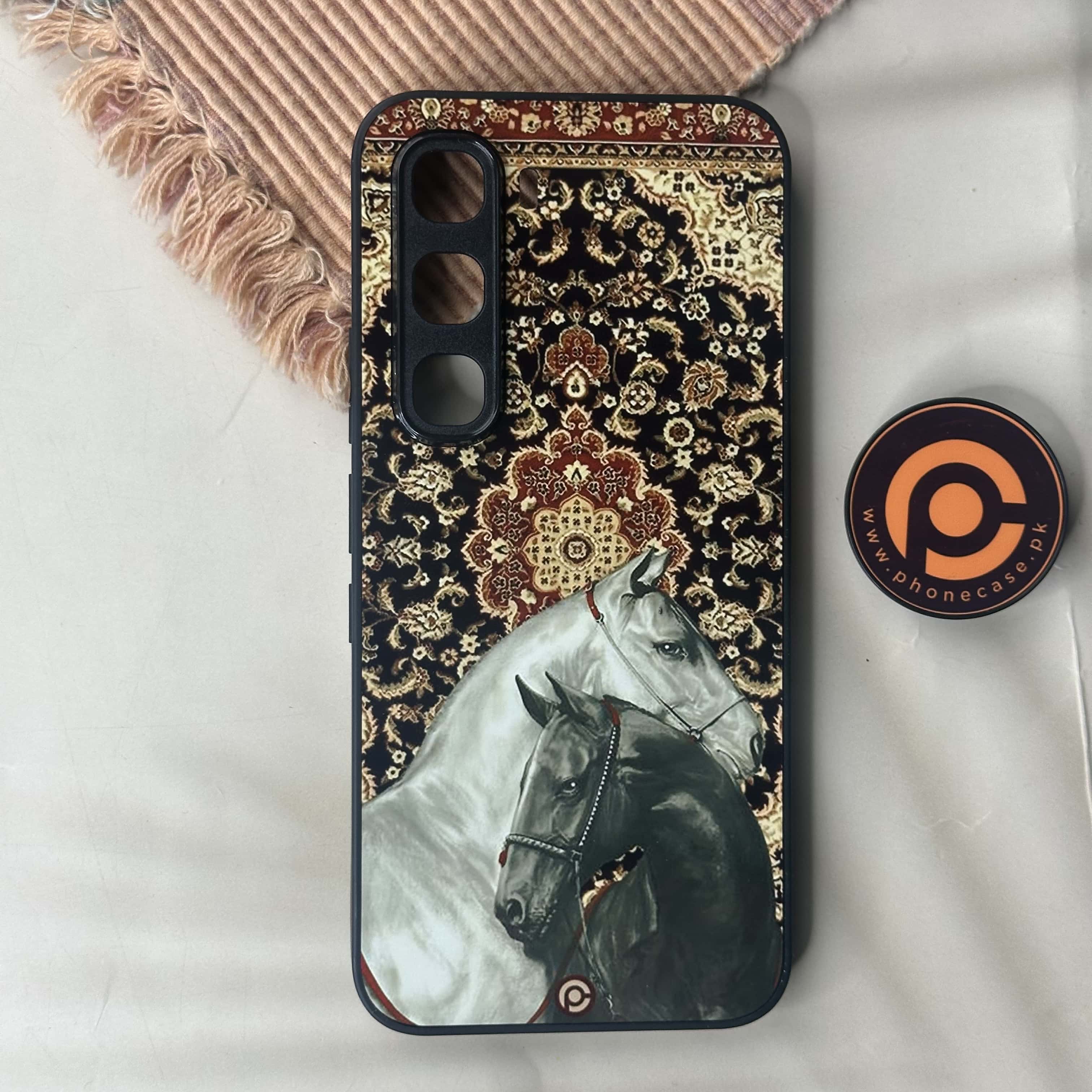 Infinix Hot 60 Pro - Persian Calligraphy Art 22 - Horse Heritage - Premium Metal Printed soft Bumper shock Proof Case CS-43431