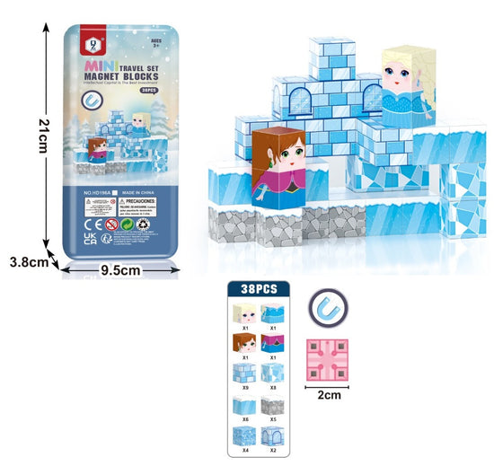 38Pcs 3D Magnetic Cube Snow House Blocks