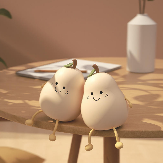 Rechargeable & Touchable Cute Pear Shape Silicon Table Lamp