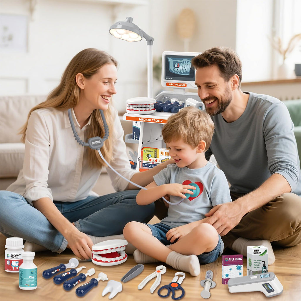 30Pcs Kids Dentist Medical Trolley With Light & Sound