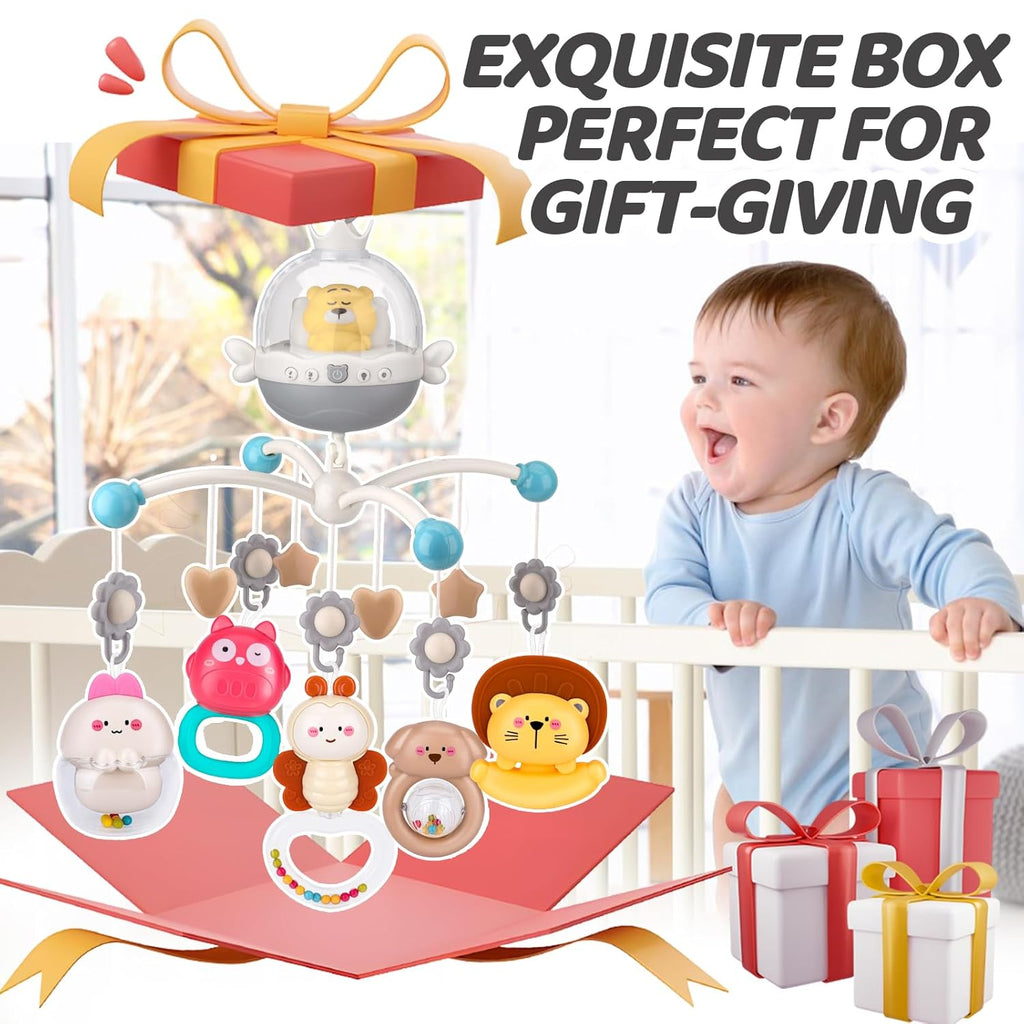 Remote Control Baby Projection Hanging Bed Bell Toy - Pink