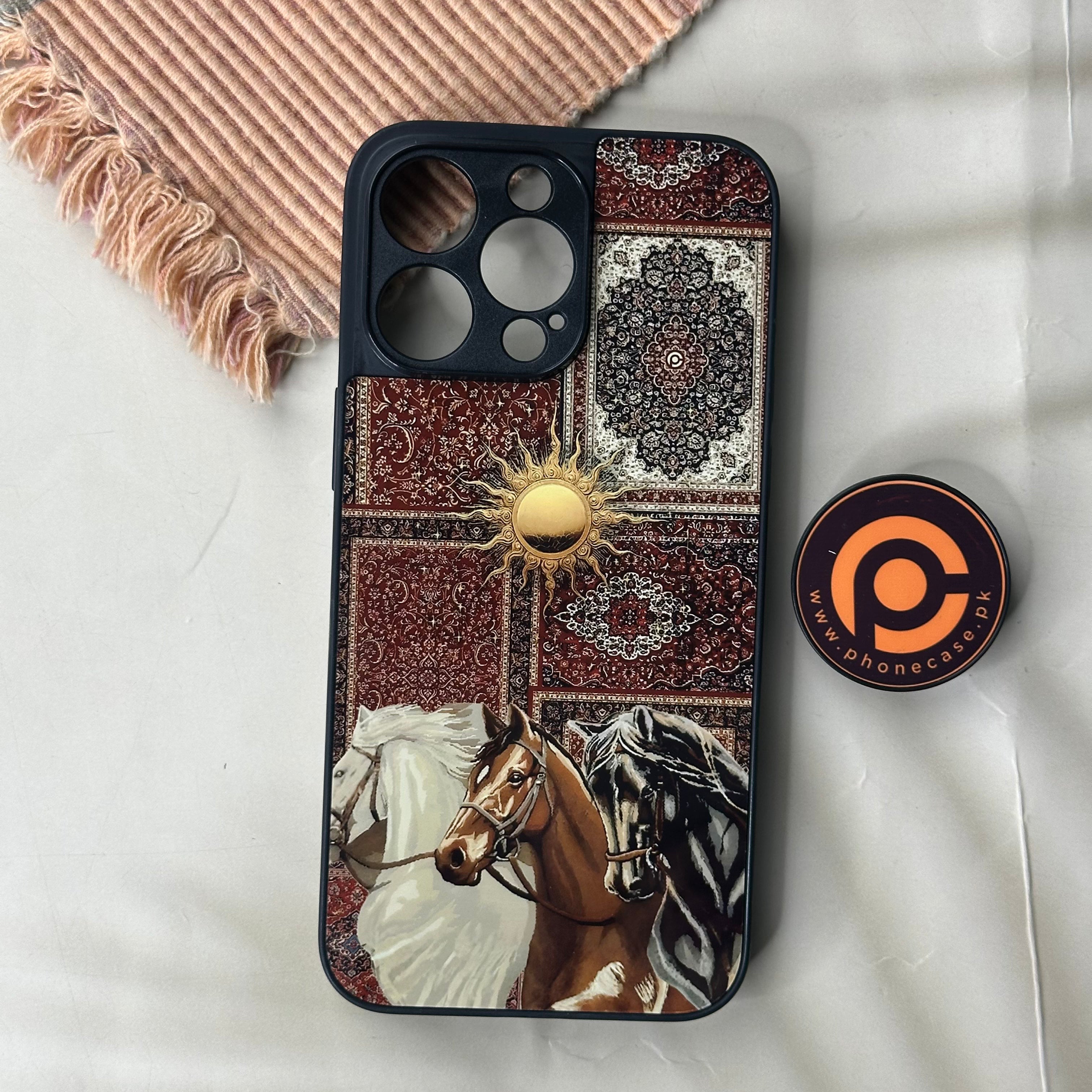 Infinix Hot 60 Pro - Persian Calligraphy Art 40 - Sultan’s Royal Steeds - Premium Metal Printed soft Bumper shock Proof Case CS-43443