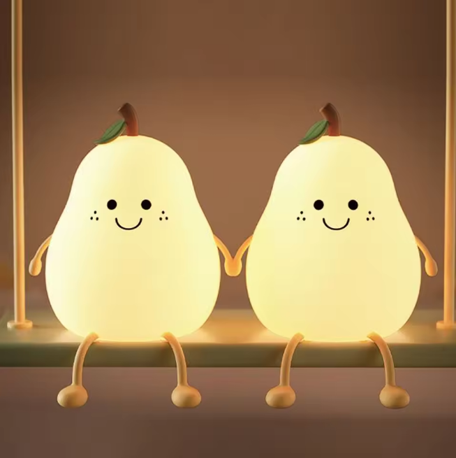 Rechargeable & Touchable Cute Pear Shape Silicon Table Lamp