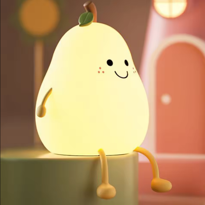 Rechargeable & Touchable Cute Pear Shape Silicon Table Lamp