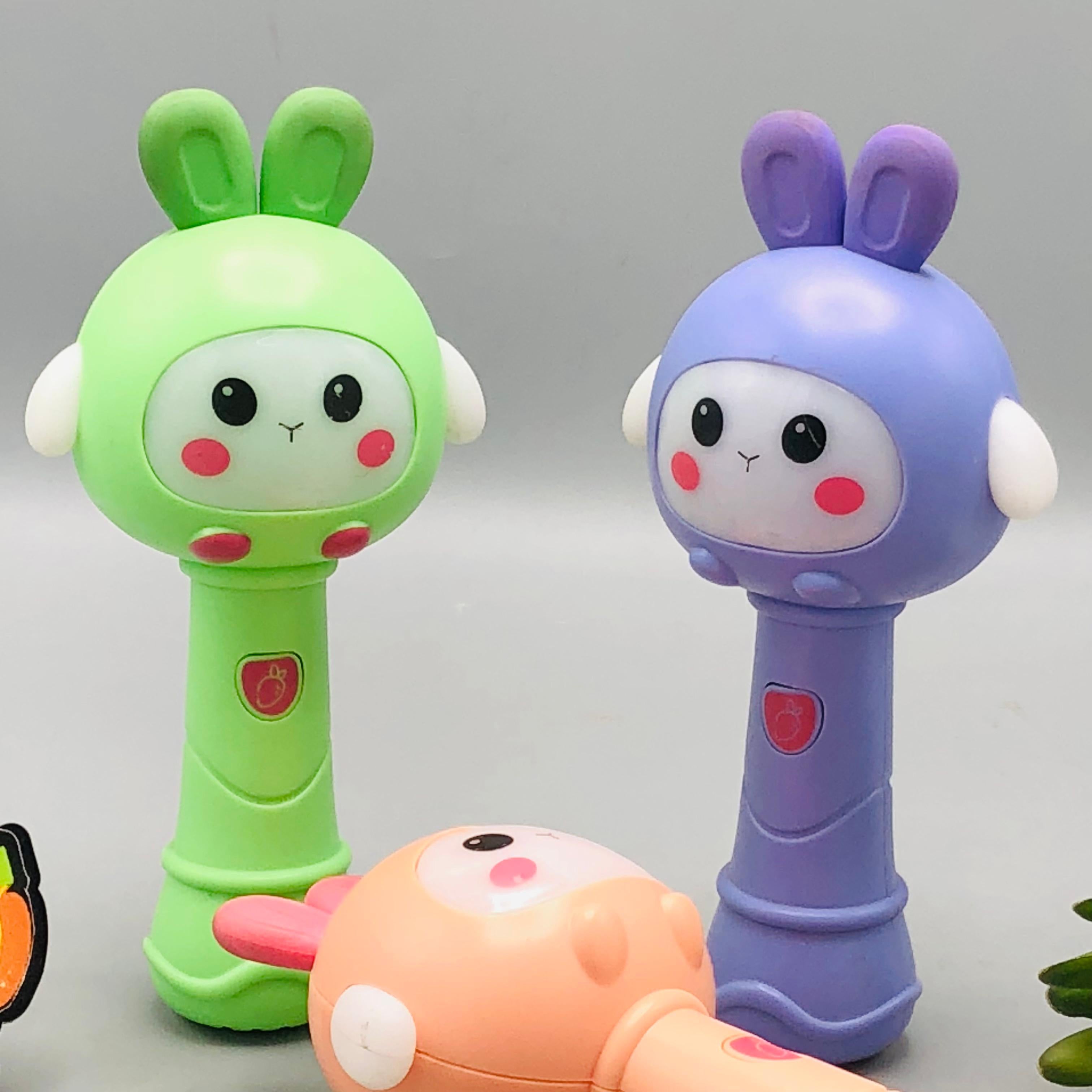 Baby Cute Musical Rabbit Stick With Lights - 1Pc