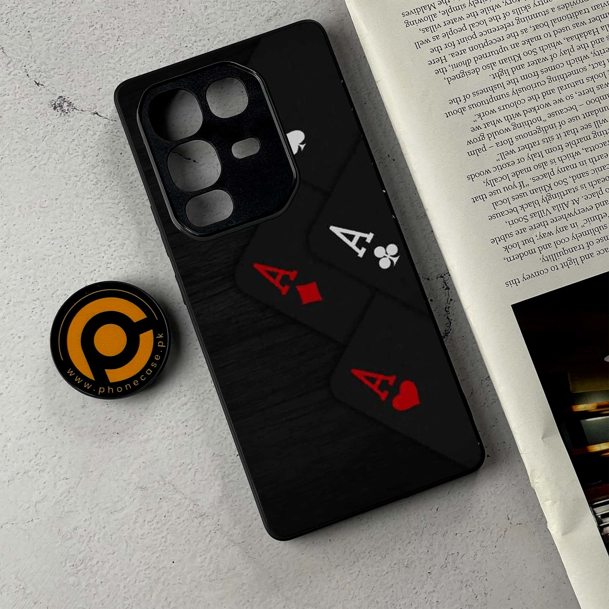 Infinix Note 50 - Black Art Design 5 - Premium Metal Printed Soft Bumper Shockproof Case CS-43110