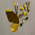 3D Golden Mini Mirror Butterfly Set – Elegant Wall Decor Accent