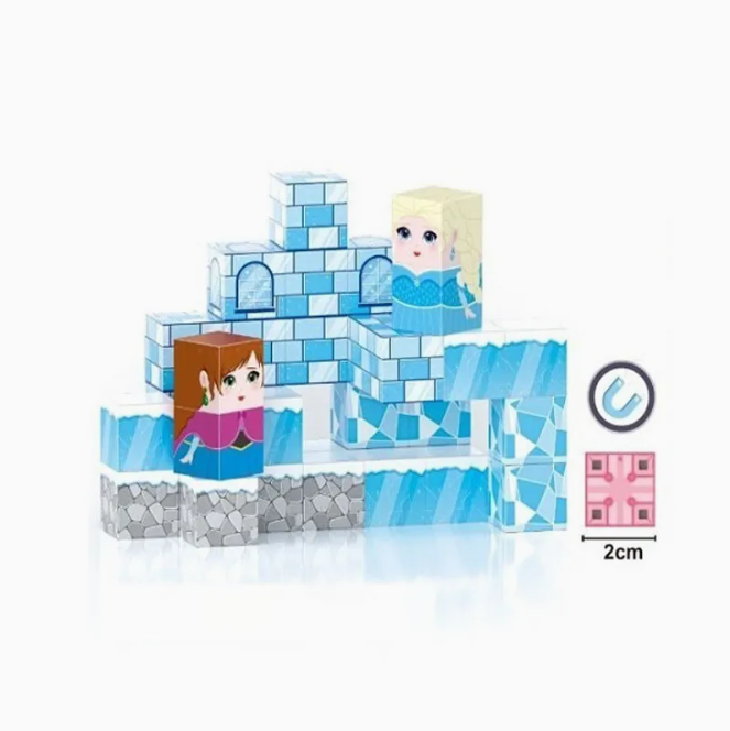 38Pcs 3D Magnetic Cube Snow House Blocks