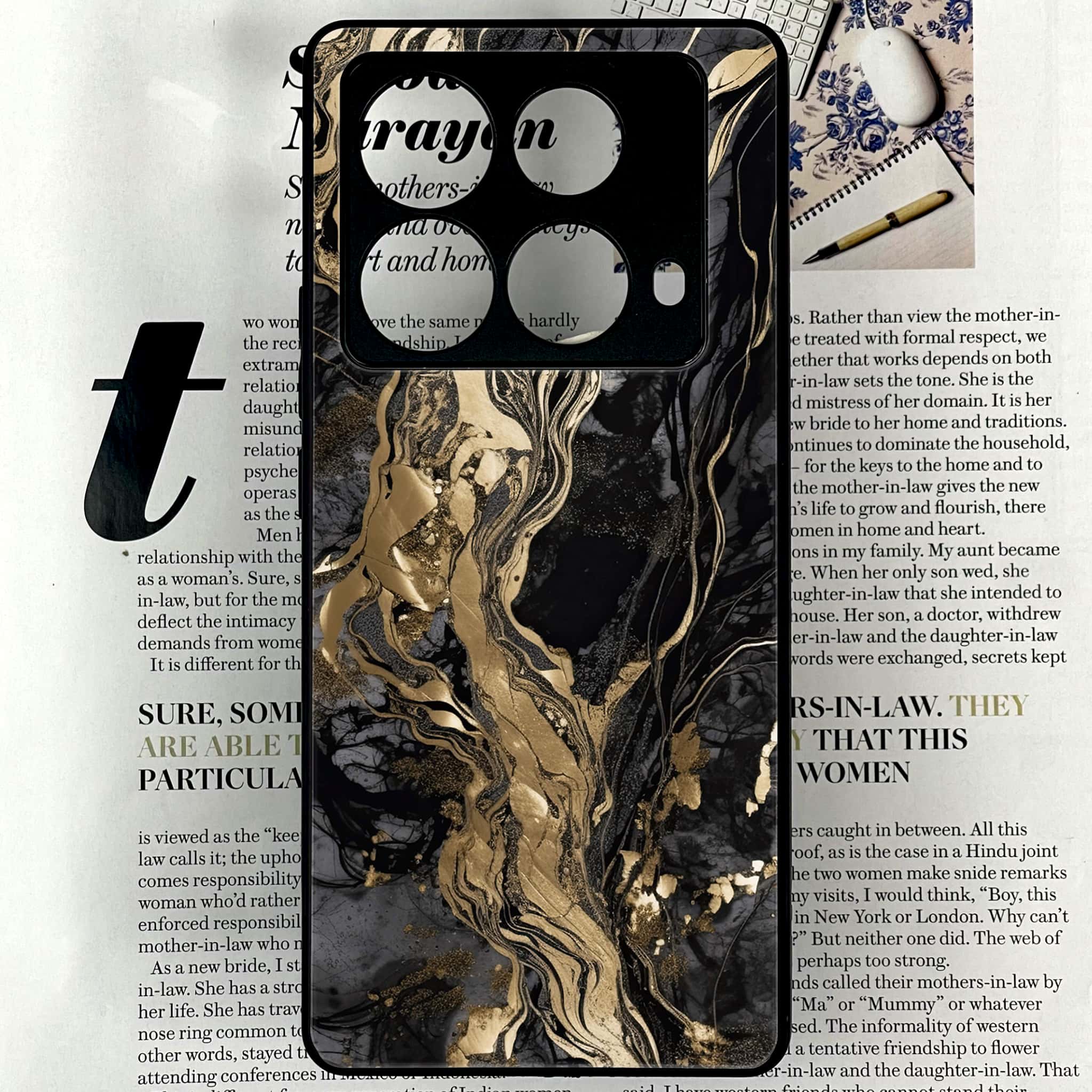 Infinix Note 40 4G - Liquid Marble Design 9 - Premium Printed Glass soft Bumper shock Proof Case CS-43304