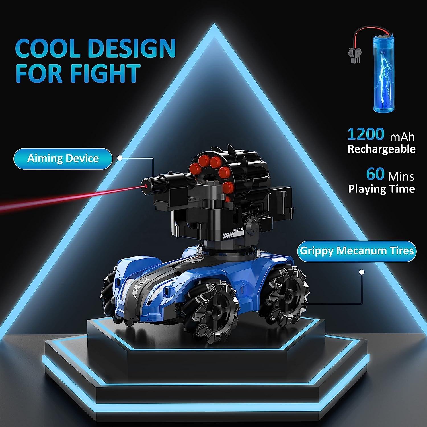 RC Laser Control Multi-functional Bubble & Soft Bullet Shooting Tank