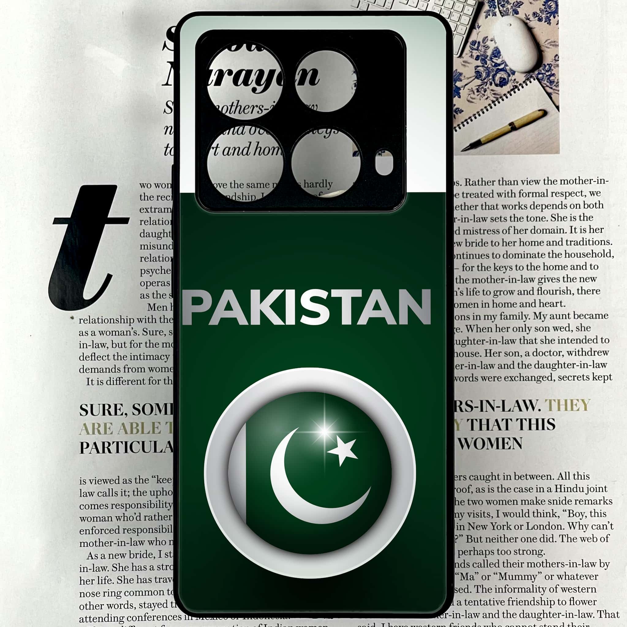 Infinix Note 40 4G - Pakistani Flag Design 7 - Premium Printed Glass soft Bumper shock Proof Case CS-43385