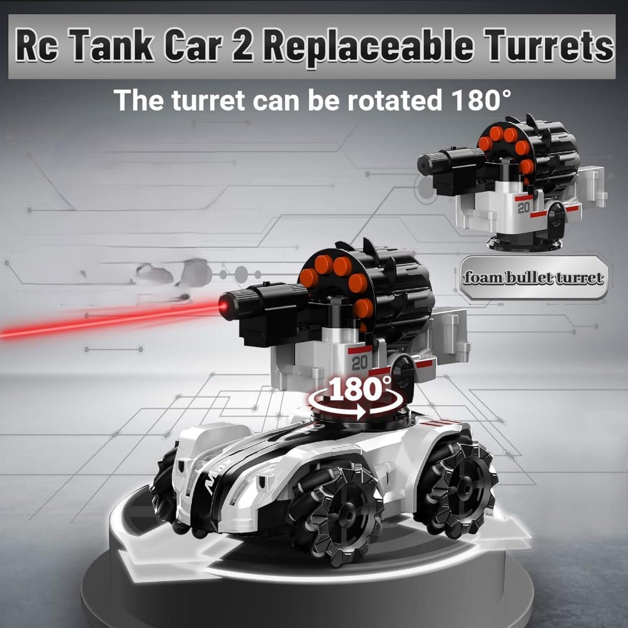 RC Laser Control Multi-functional Bubble & Soft Bullet Shooting Tank