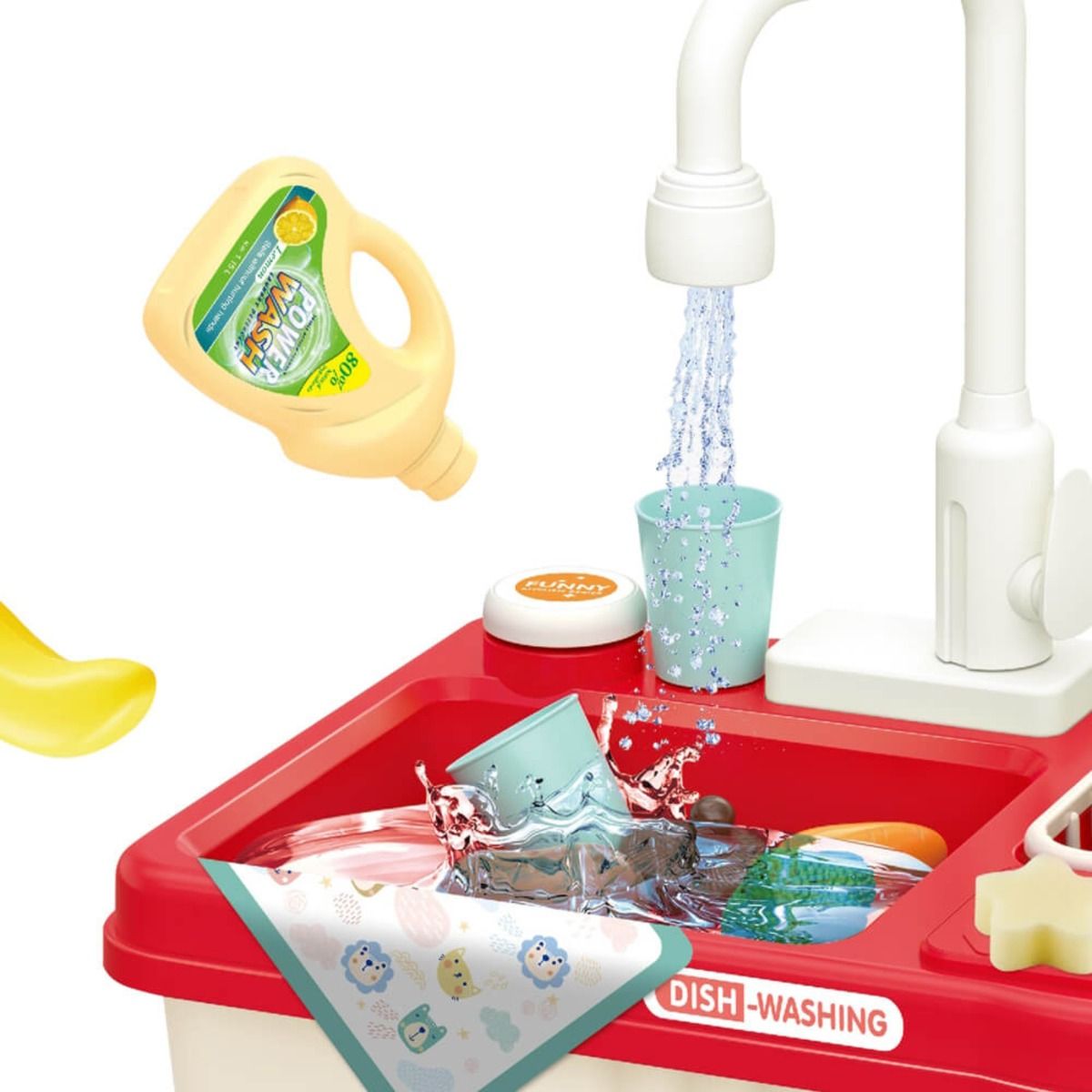 23Pcs Electric Pretend Play Pumping Water Kitchen Sink