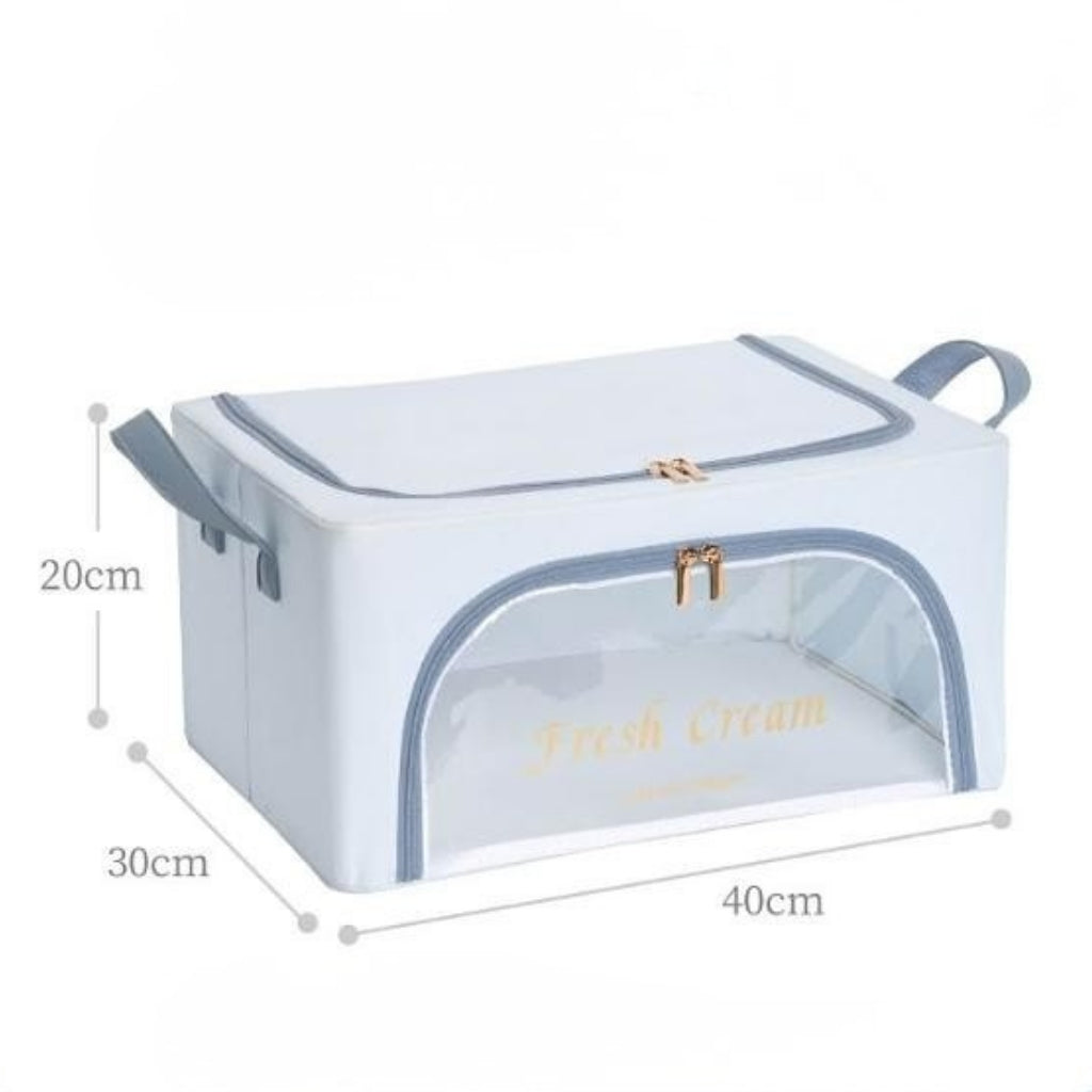 Foldable Clothes Storage Box (24L)-Sky Blue