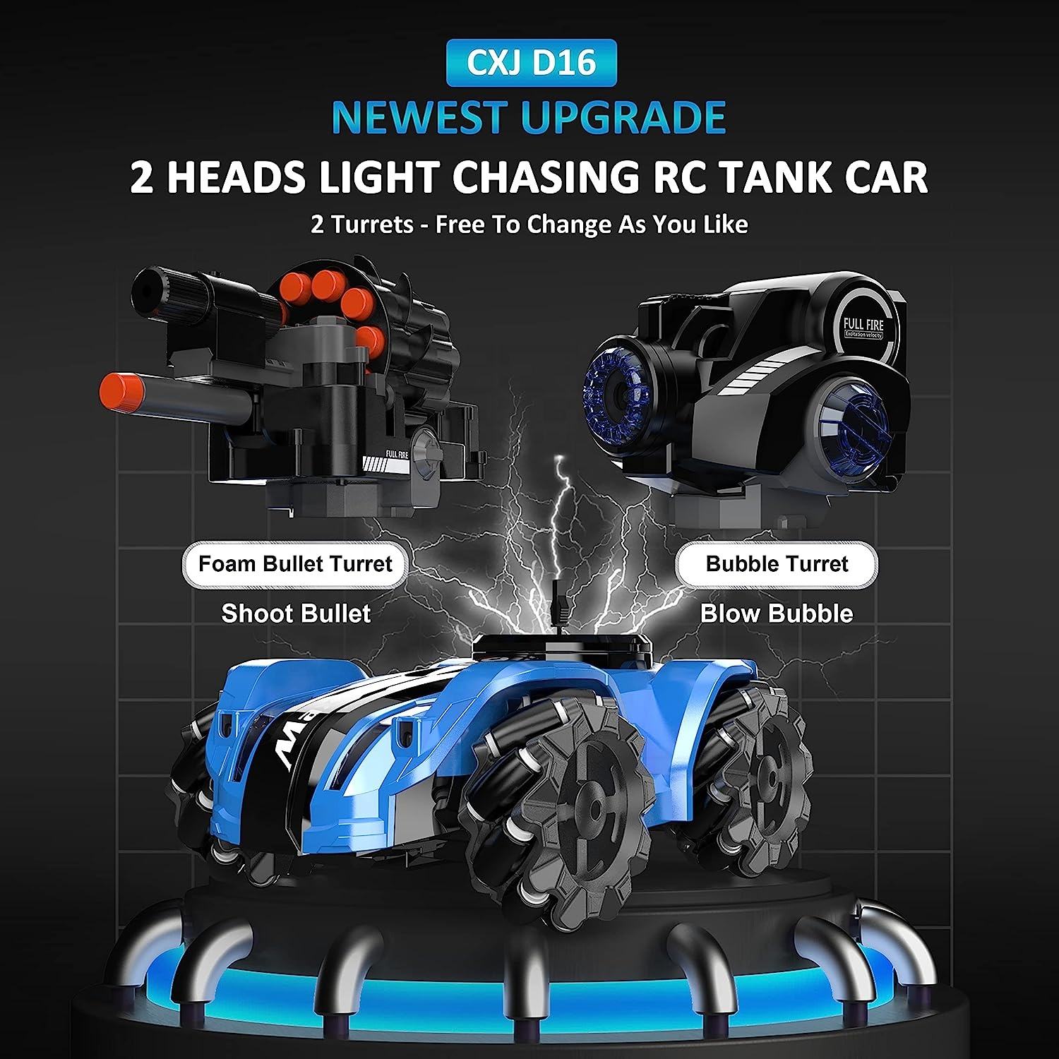 RC Laser Control Multi-functional Bubble & Soft Bullet Shooting Tank