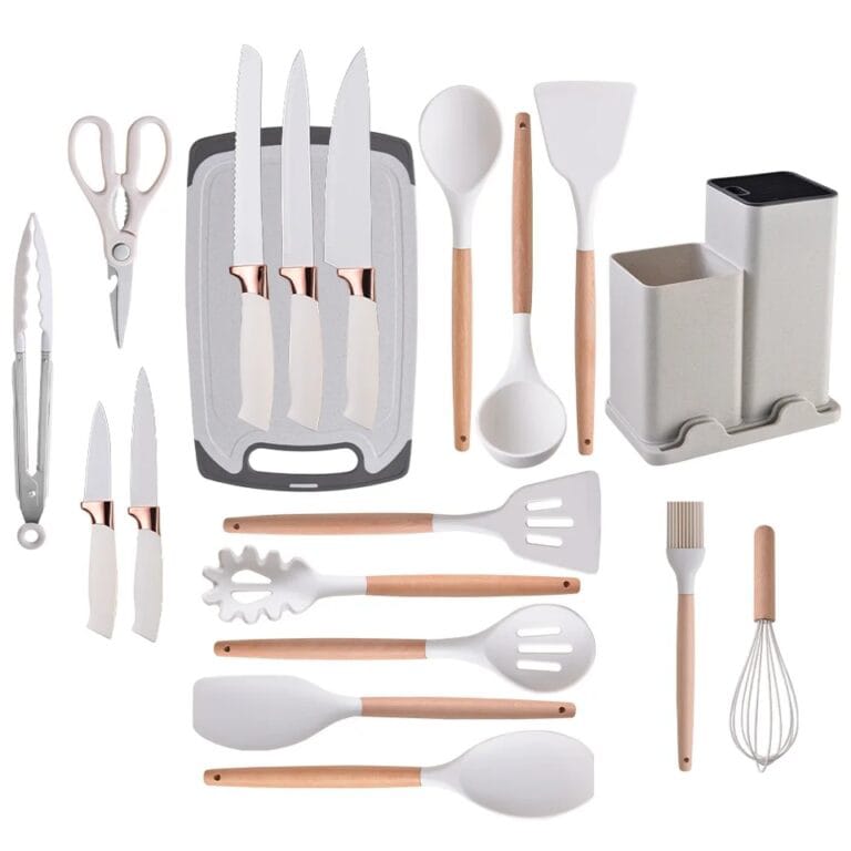 19 Pcs Silicone Cooking Kitchen Utensils Set White