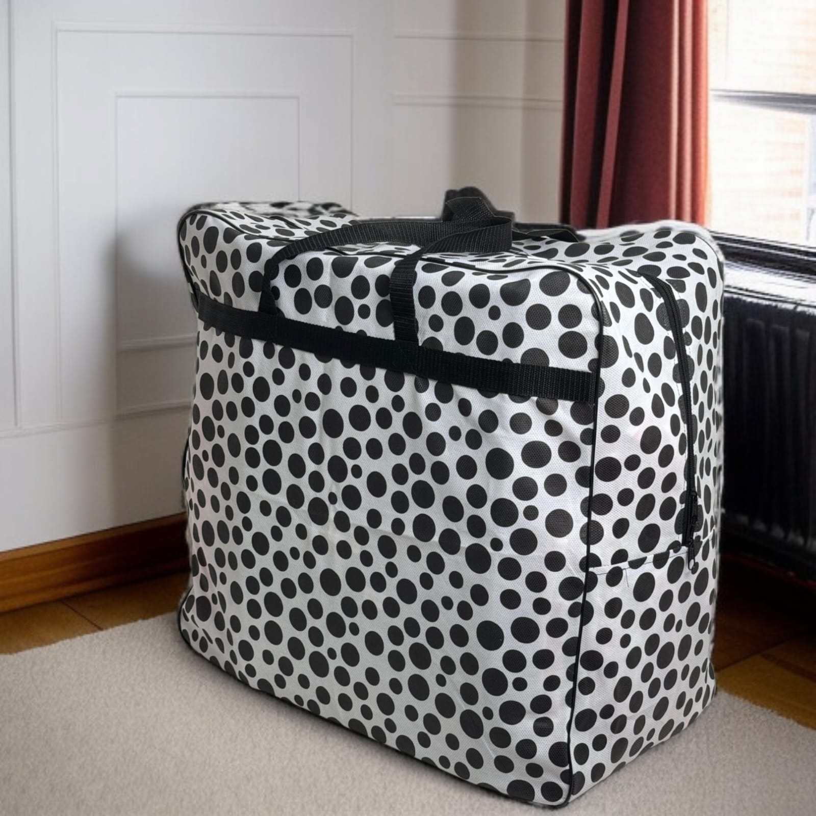 110GSM Non-Woven Luggage Black (Polka Dot)