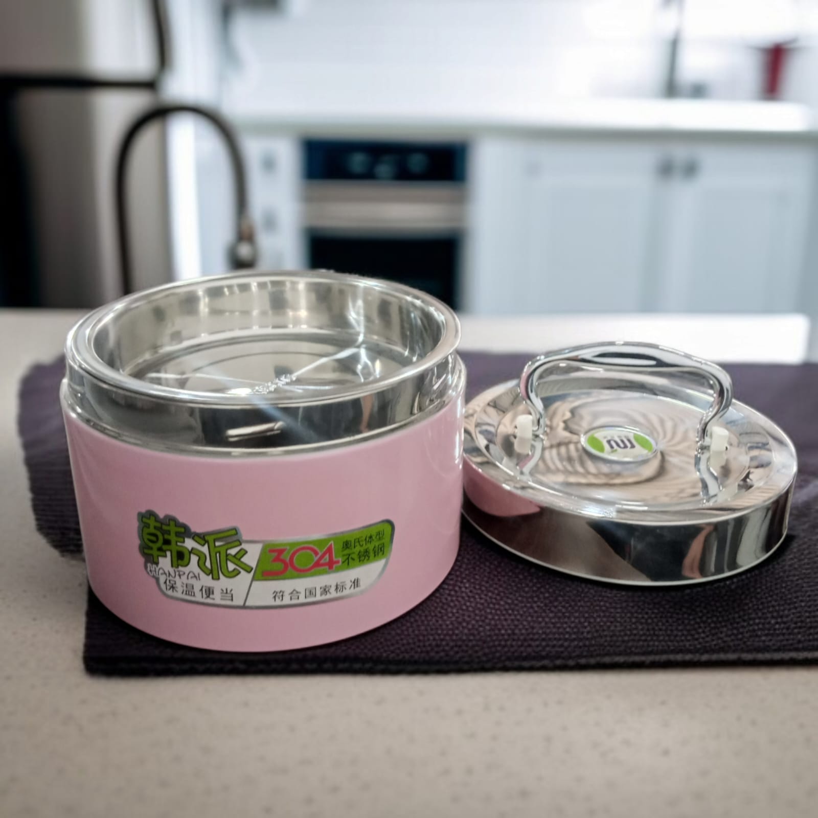 1.3-Liter Stainless Steel Lunch Box-Pink