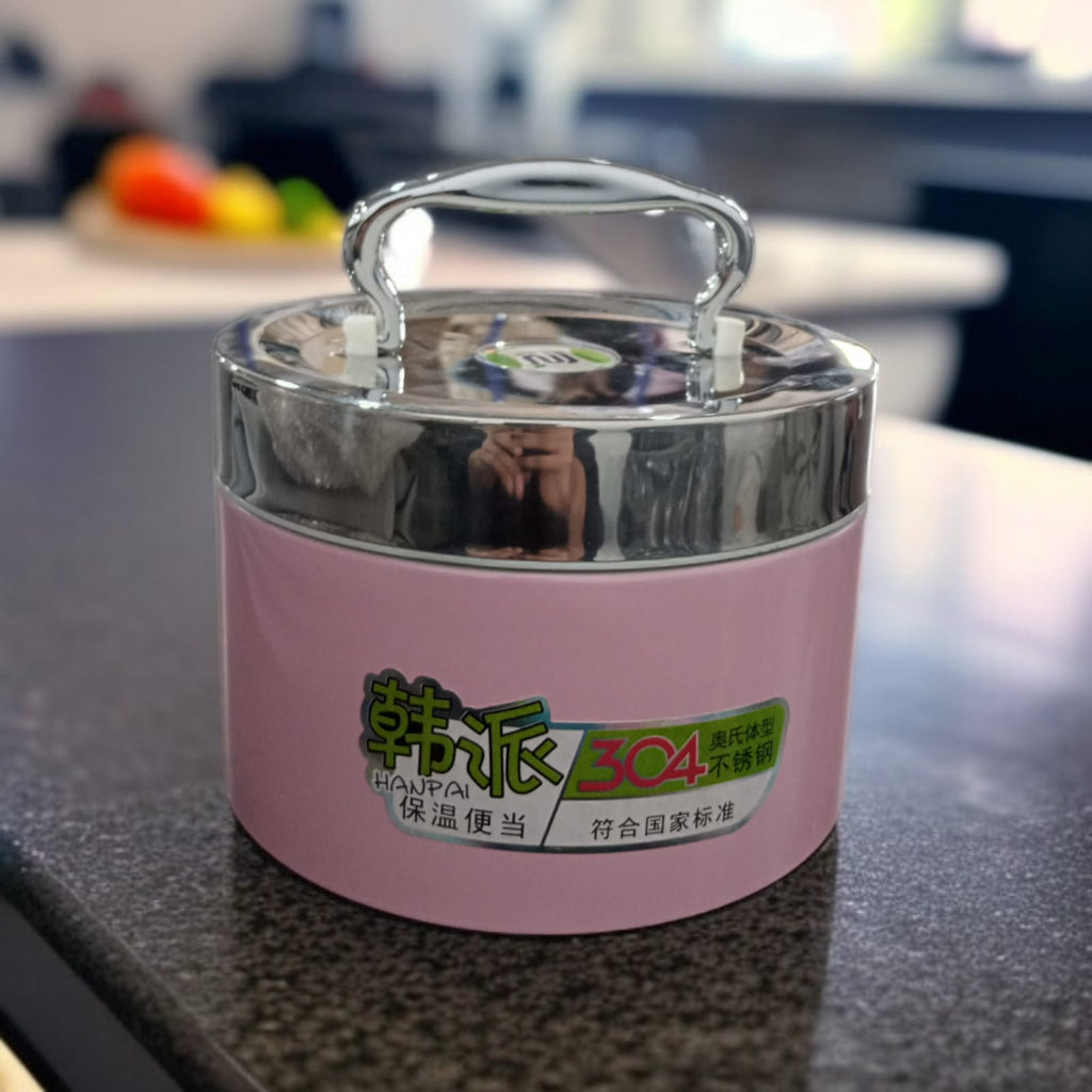 1.3-Liter Stainless Steel Lunch Box-Pink