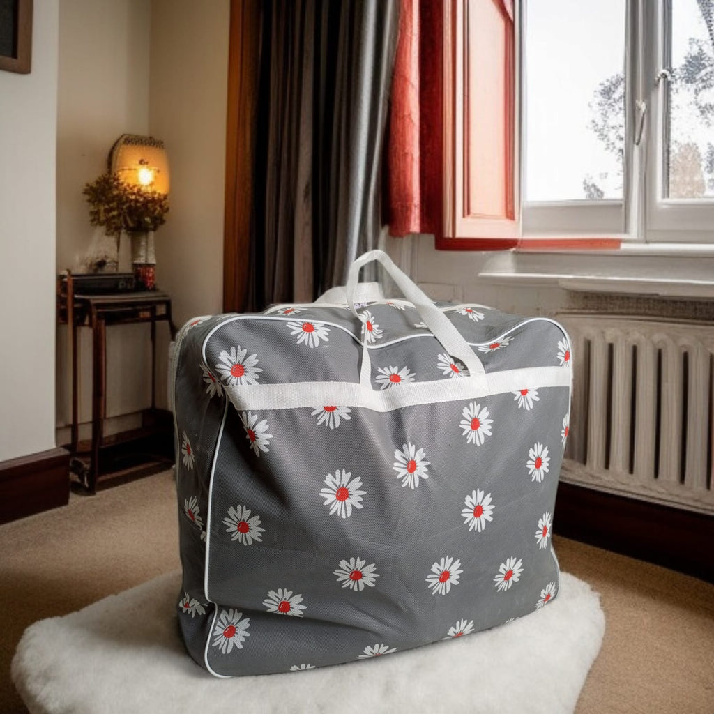 110GSM Non-Woven Luggage Bag (Grey Flower)