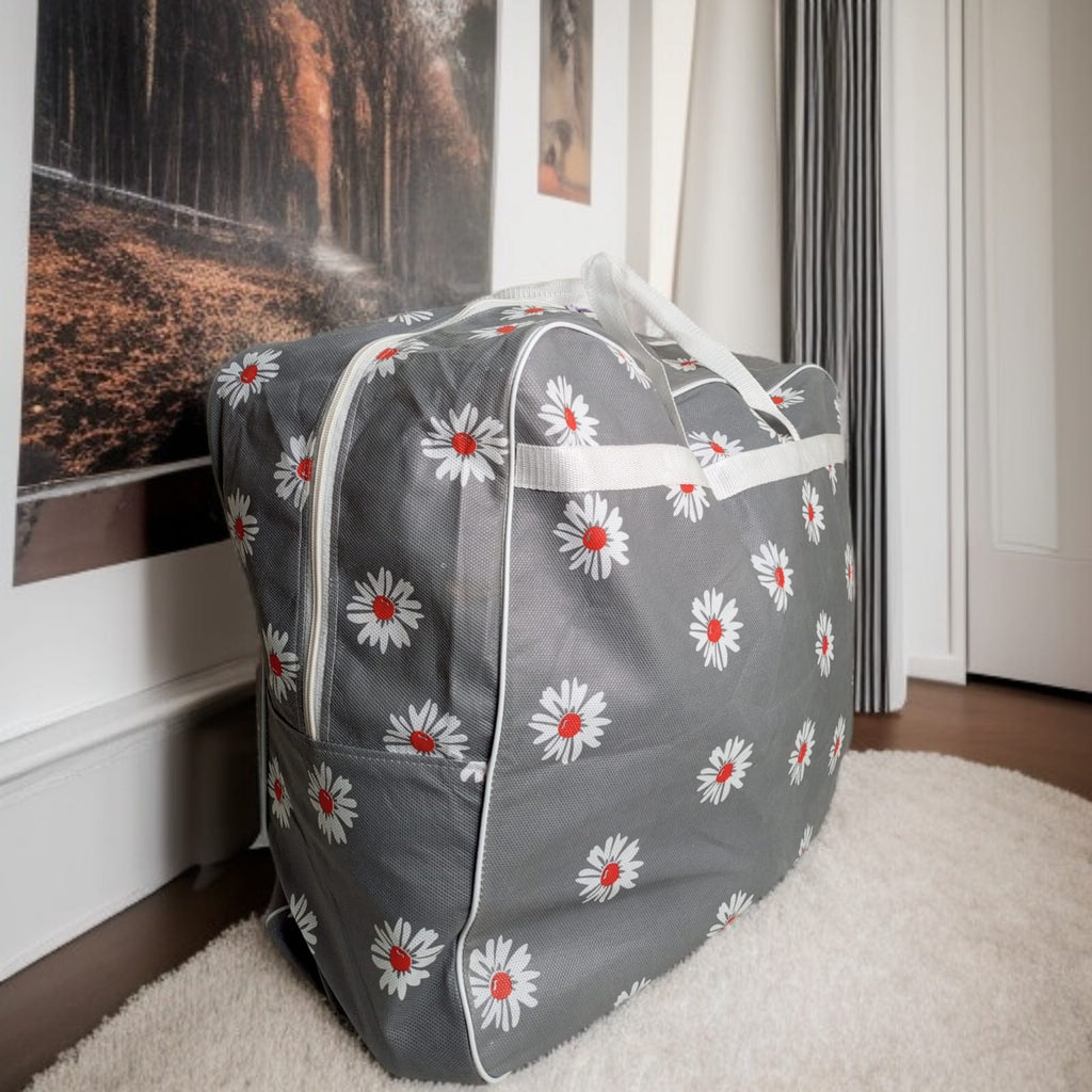 110GSM Non-Woven Luggage Bag (Grey Flower)