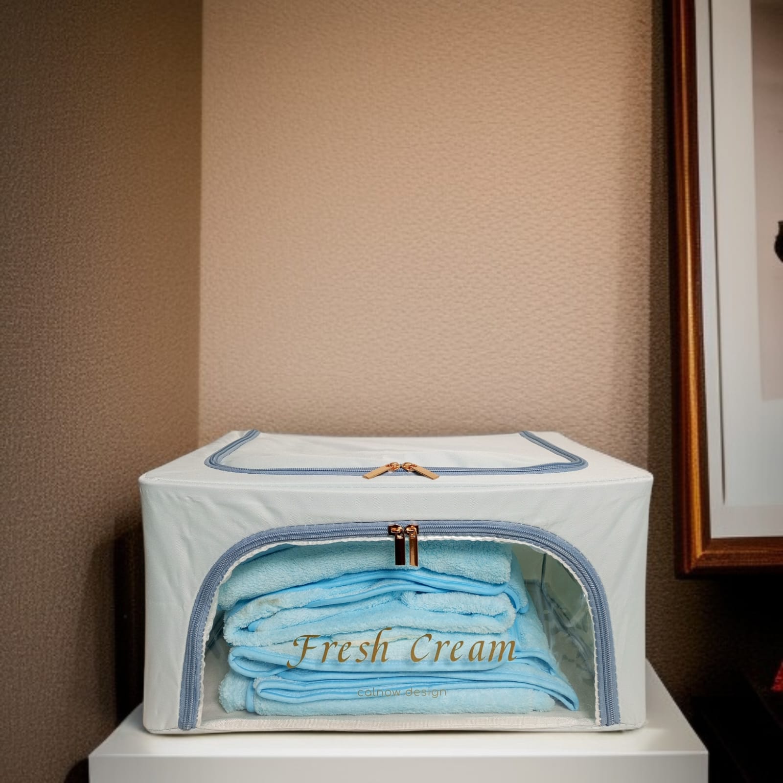 Foldable Clothes Storage Box (24L)-Sky Blue