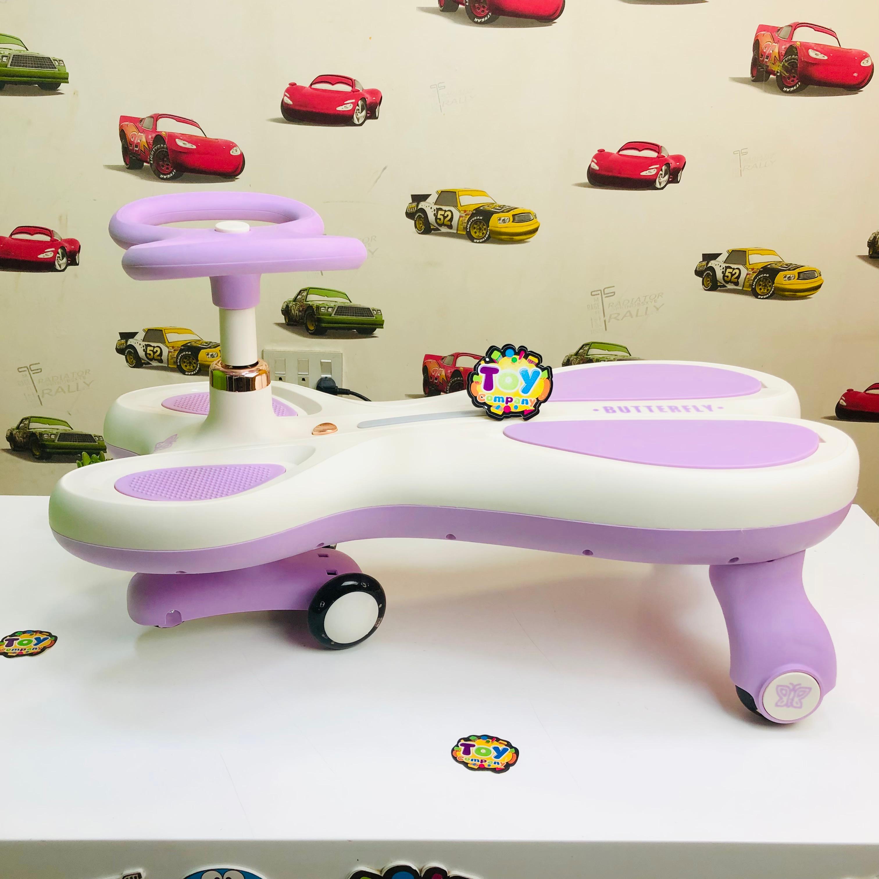 Kids Butterfly Ride-on Auto Walker Twist Car - Purple