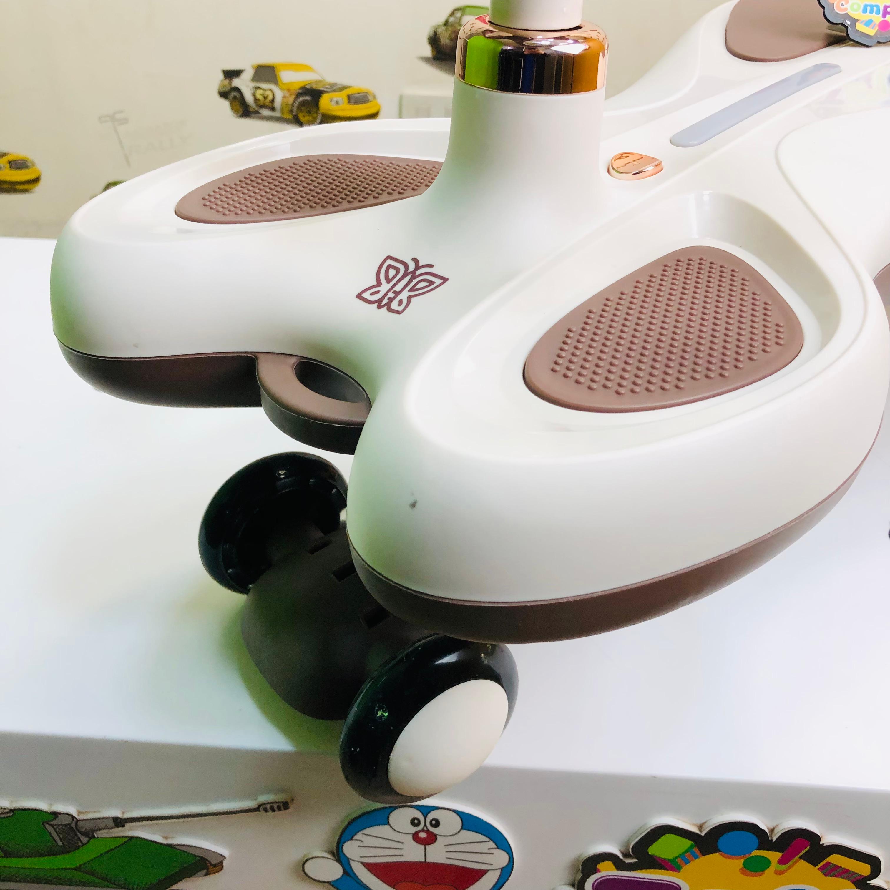 Kids Butterfly Ride-on Auto Walker Twist Car - Coffee