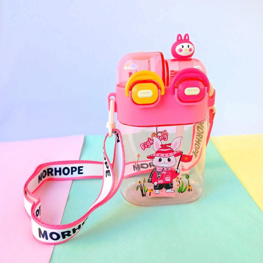 Adorable Dual Compartment Water Bottle-Pink