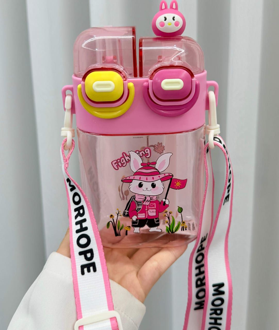Adorable Dual Compartment Water Bottle-Pink