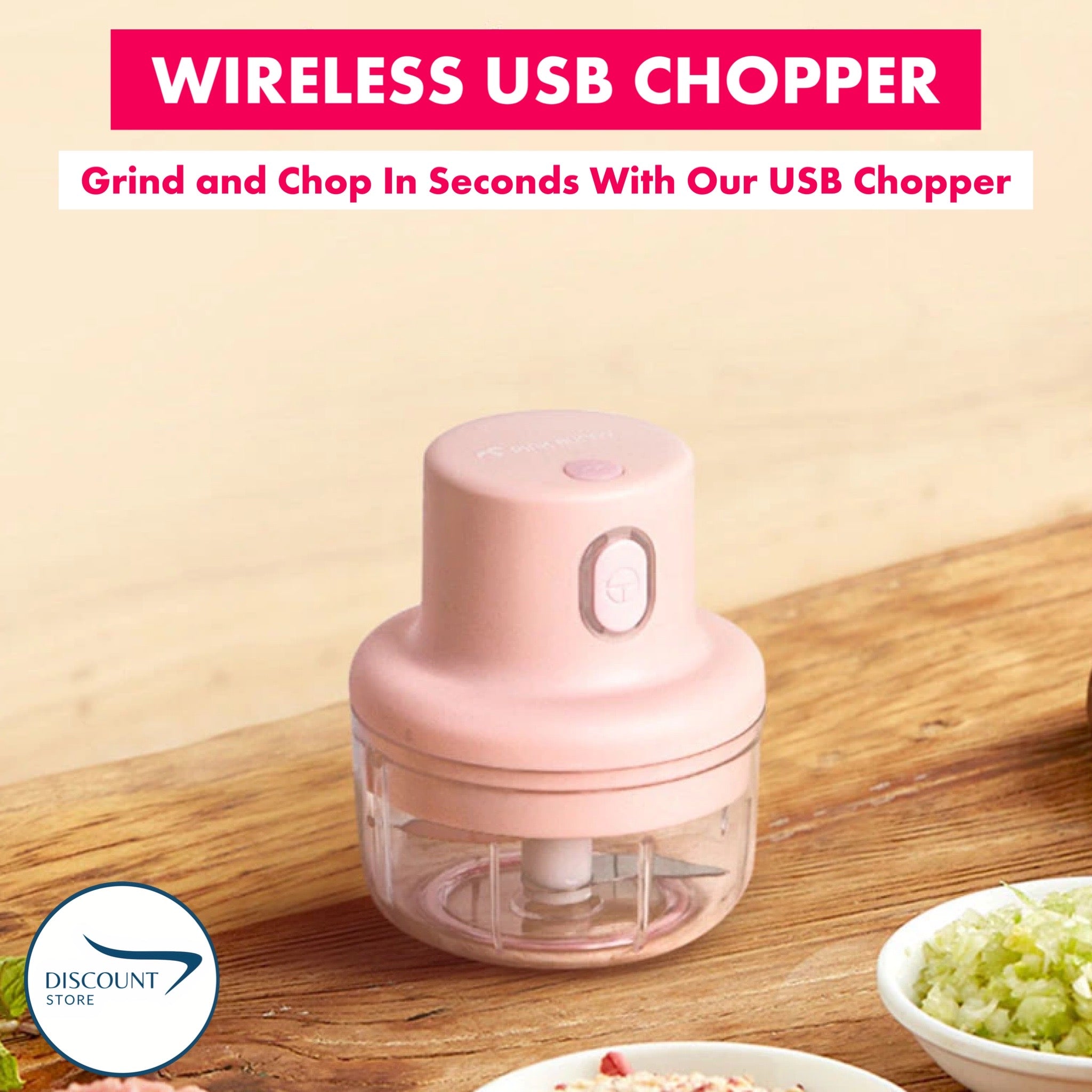 Rechargeable Electric Bowl Food Chopper (250ML) | FREE Delivery