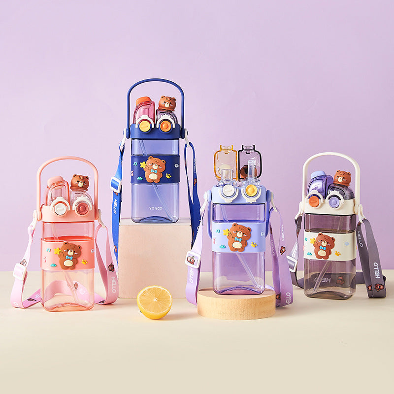 Adorable Cartoon Kids' Water Bottle-Purple