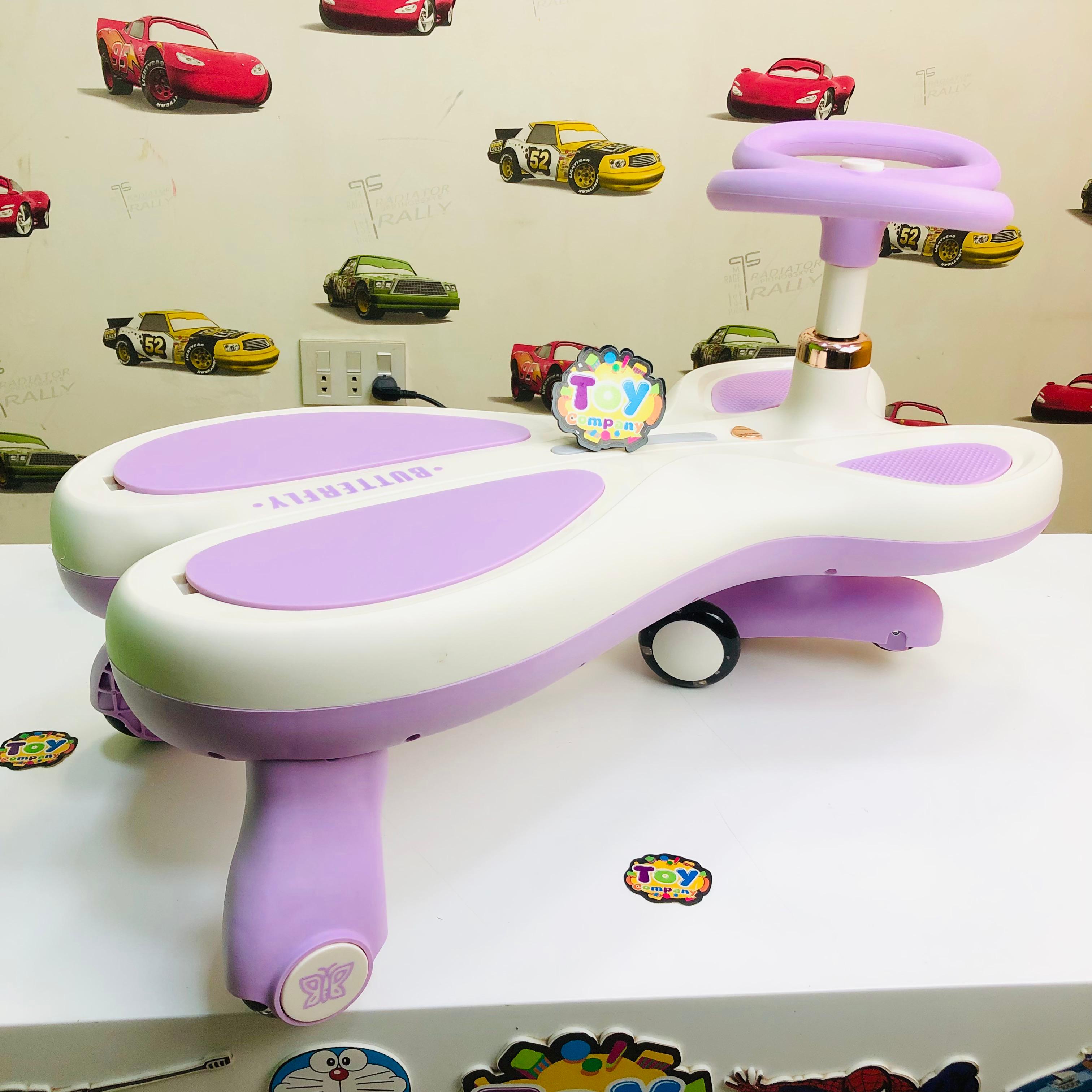 Kids Butterfly Ride-on Auto Walker Twist Car - Purple