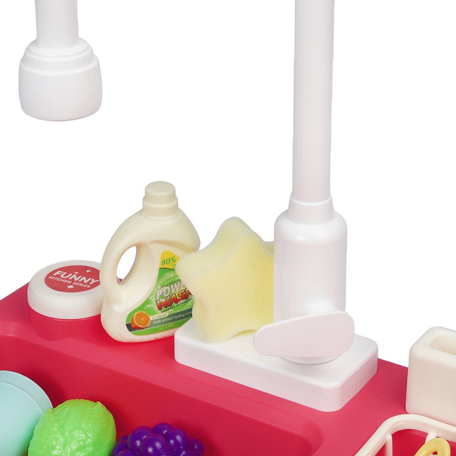 23Pcs Electric Pretend Play Pumping Water Kitchen Sink